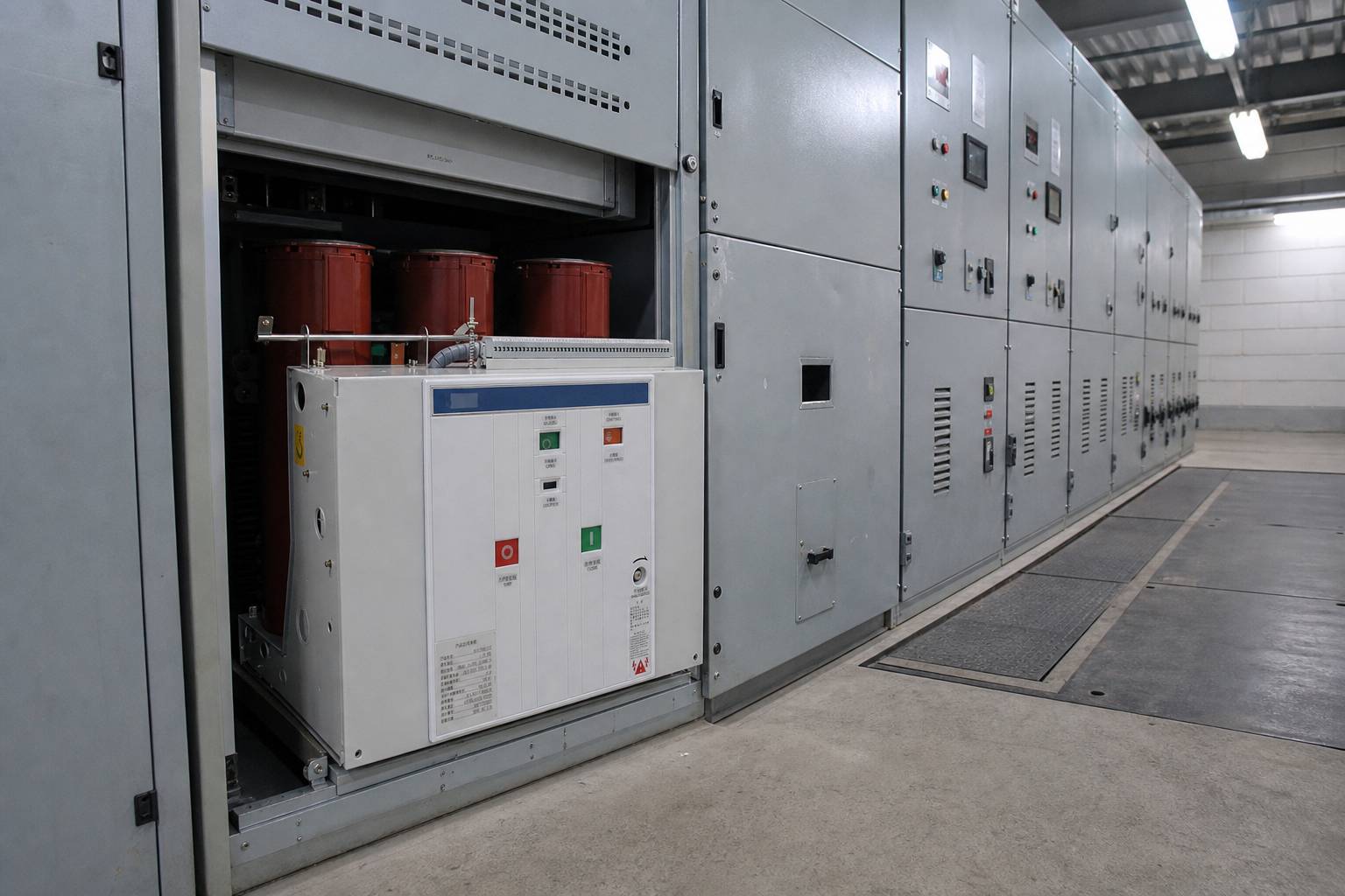 Indoor vacuum circuit breaker panel installed in a switchgear room