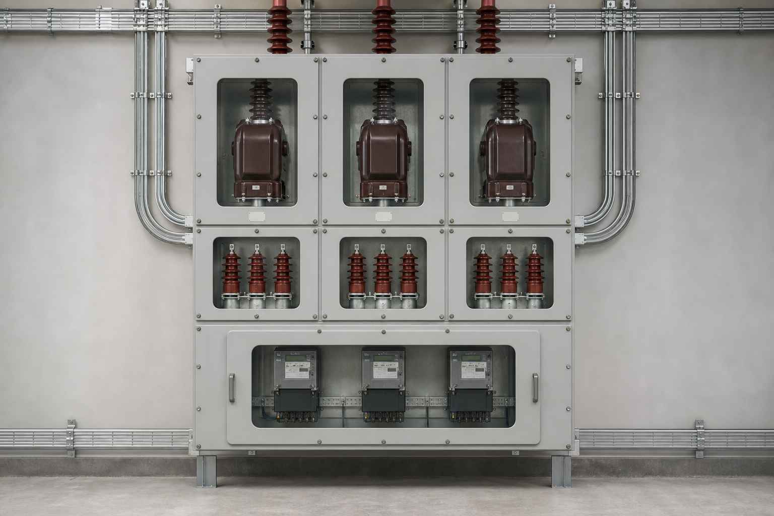 indoor high-voltage metering panel with instrument transformers