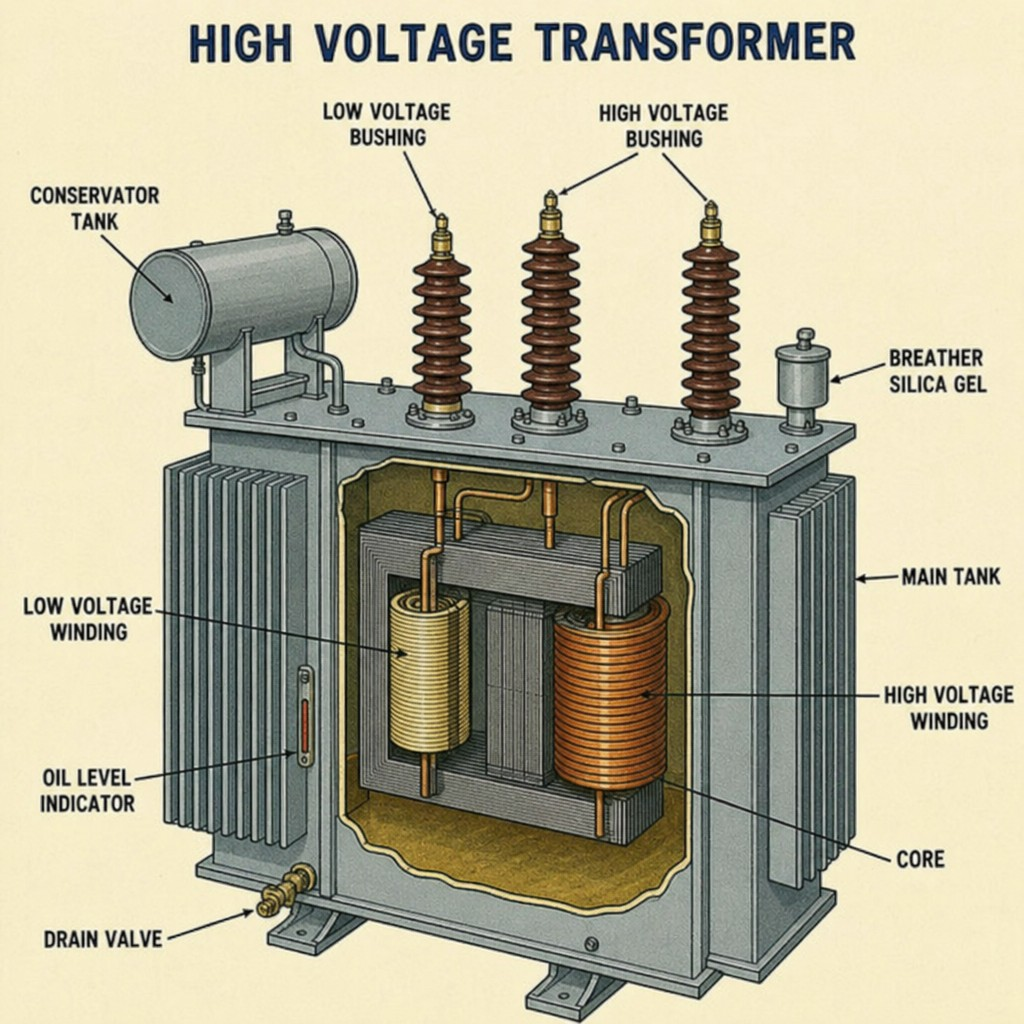 High Voltage Transformer Illustration
