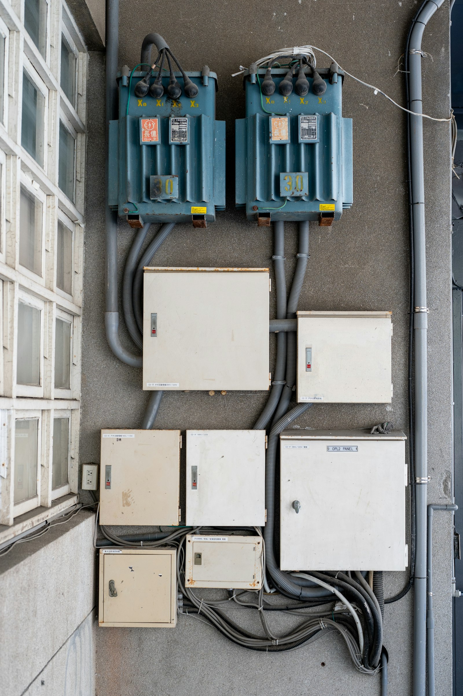 Industrial electrical room with distribution equipment