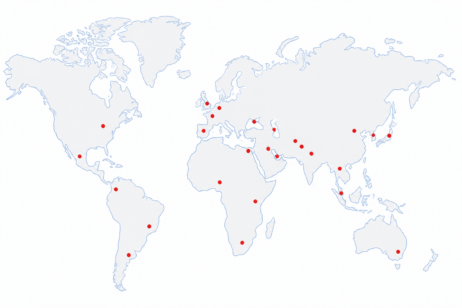 NAHU Electric global presence map