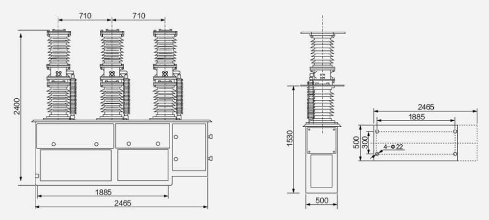 Appearance and installation dimensions (mm)