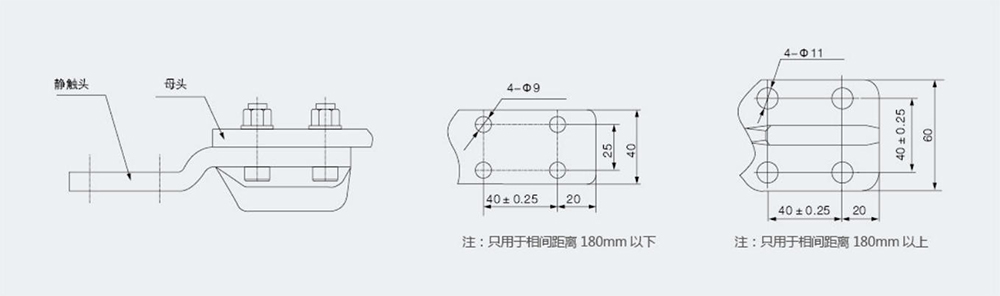 Copper busbar terminal diagram