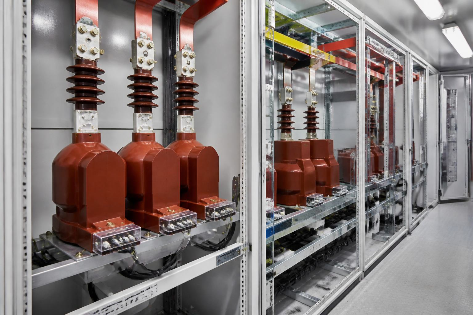 Cast-resin instrument transformers installed inside distribution substation switchgear